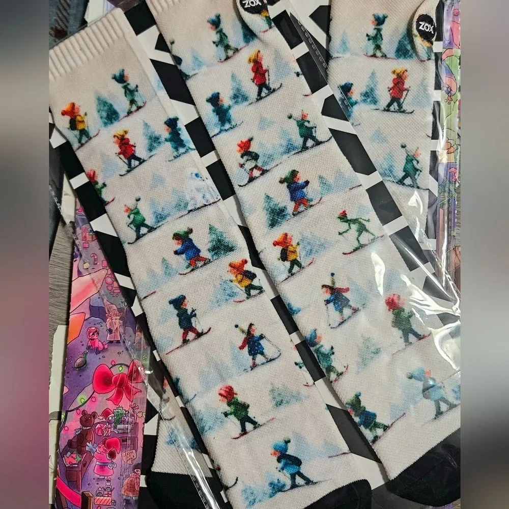 ZOX ADVENT HIDDEN ZOXSOX 2025 YETI SKIING Christmas Winter LONG SOCKS NEW